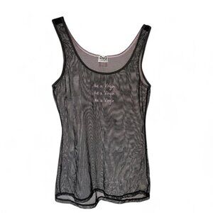 Mesh vintage Dolce & Gabbana “Like a Virgin” embroidered tank top